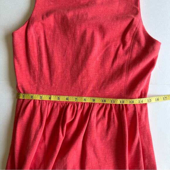 J. Crew Daybreak Fit and Flare Dress Sleeveless Coral Orange Women's M Preppy - Picture 9 of 10